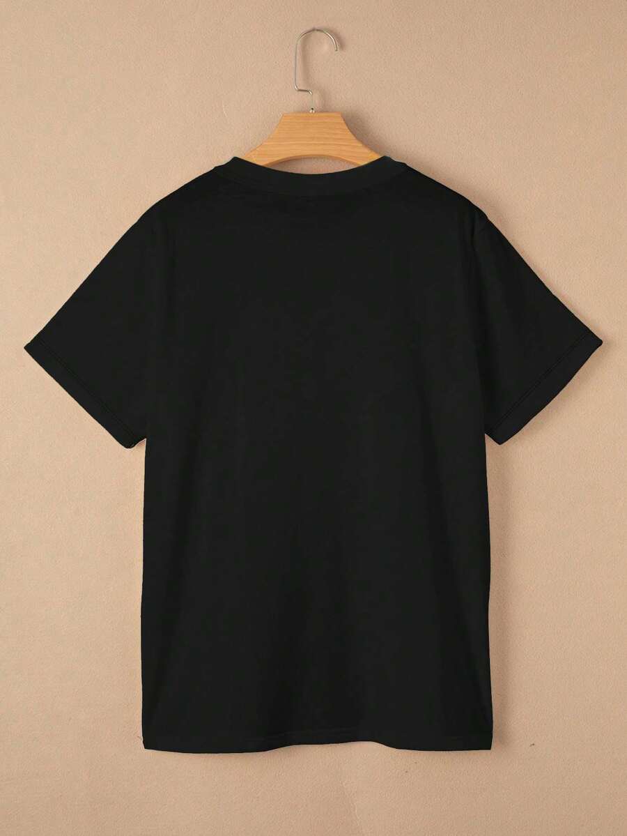 Plus Size Women's Brown Short Sleeve Round Neck T Shirt With Cute Sexy Printed Pattern Casual Fashion Comfortable Home Wear Summer Top