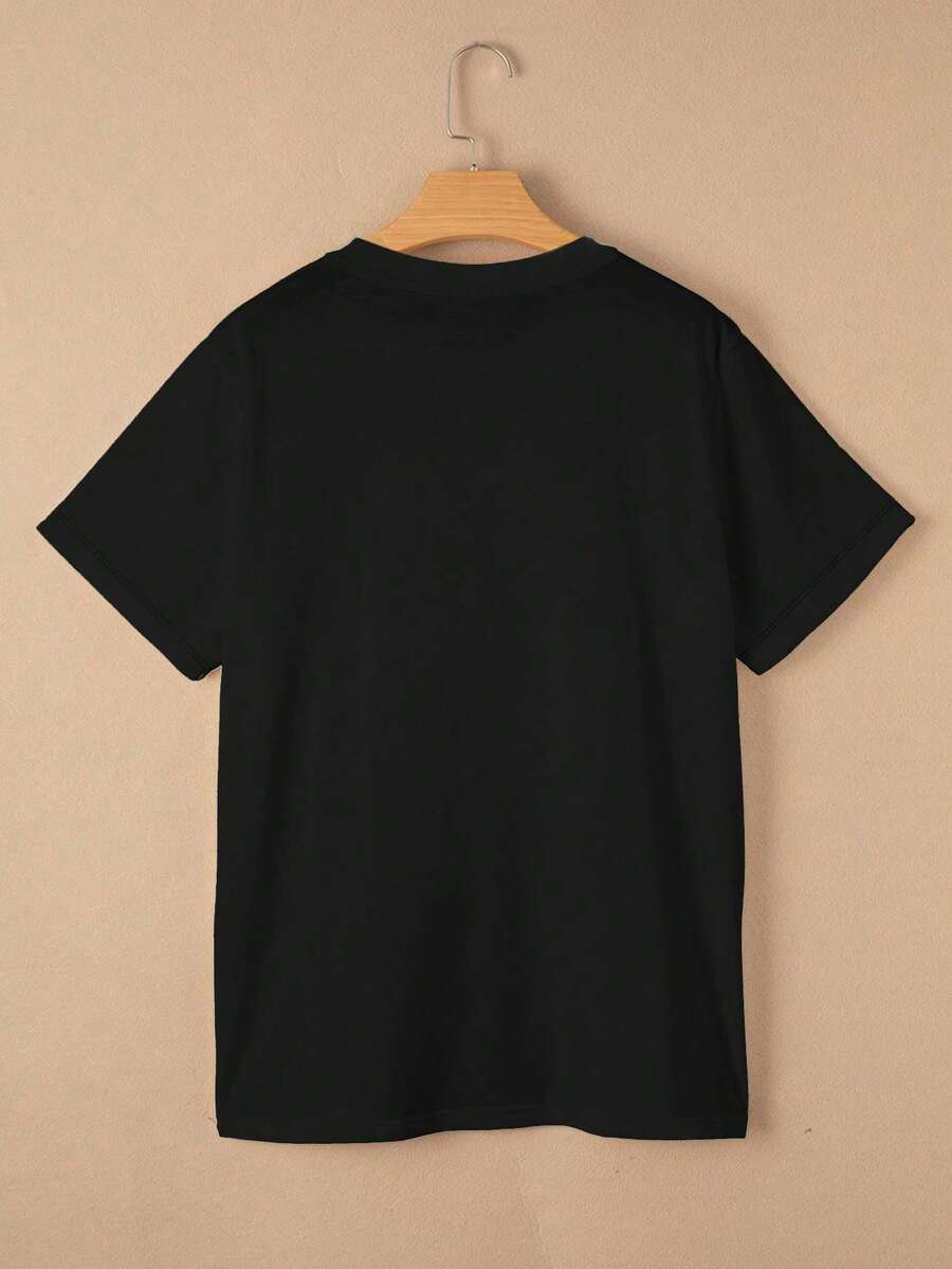 Plus Size Women's Brown Short Sleeve Round Neck T Shirt With Cute Sexy Printed Pattern Casual Fashion Comfortable Home Wear Summer Top