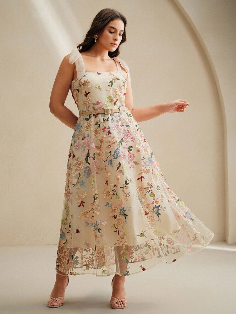 Plus Size Women's Luxury Embroidered Evening Dress High End Elegant Formal Gown Special Occasion Party Wedding Guest Outfit New Arrival