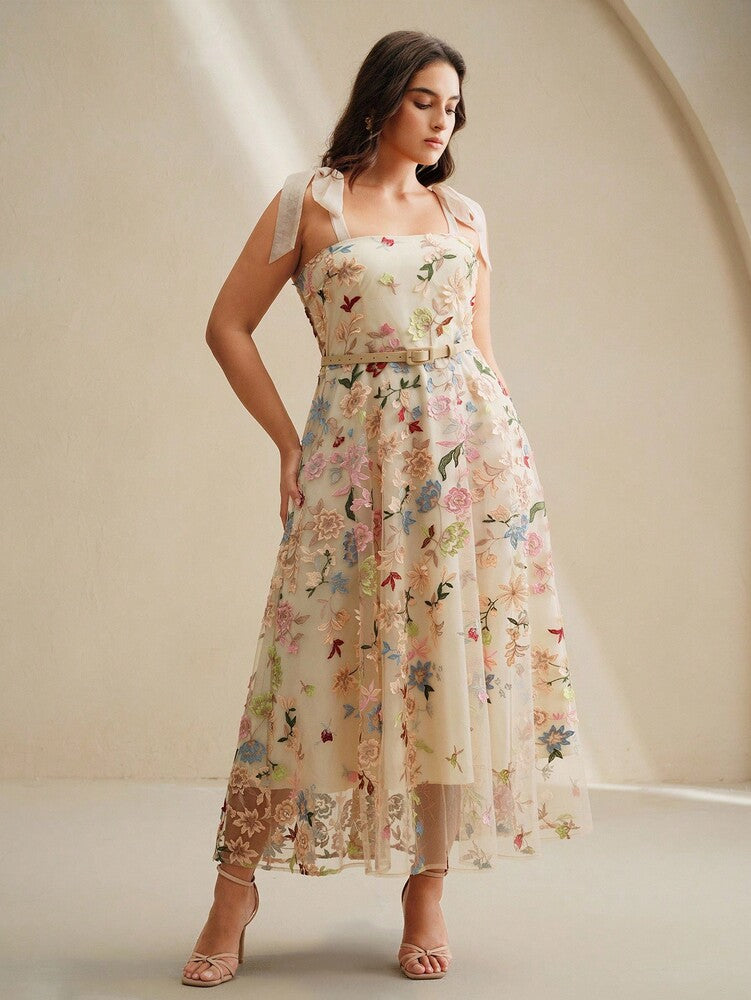 Plus Size Women's Luxury Embroidered Evening Dress High End Elegant Formal Gown Special Occasion Party Wedding Guest Outfit New Arrival