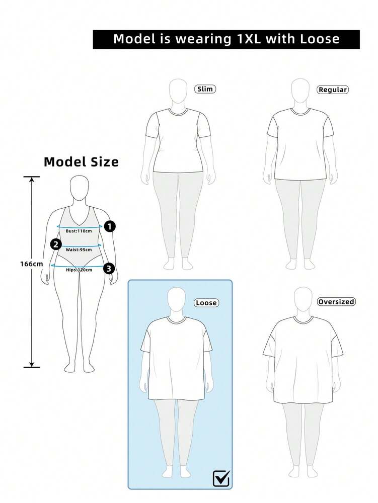 Plus Size Women's Brown Short Sleeve Round Neck T Shirt With Cute Sexy Printed Pattern Casual Fashion Comfortable Home Wear Summer Top